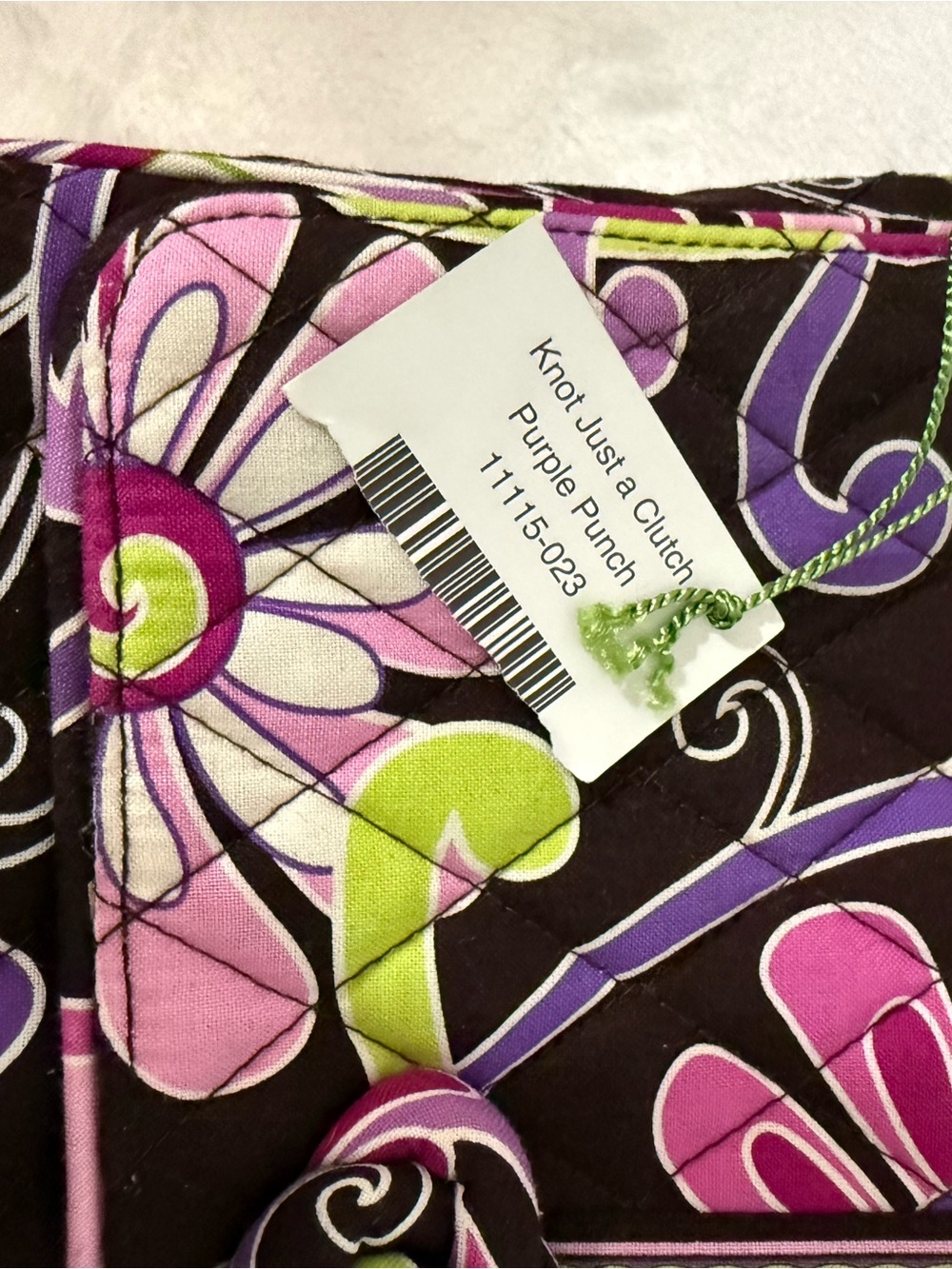 Vera Bradley Black Floral Quilted Wristlet with Pink and Green Accents - Picture 5 of 6